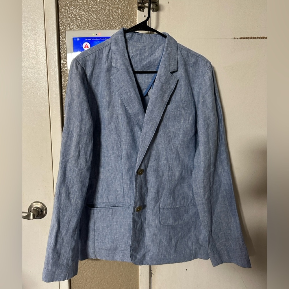 Lands' End Light Blue Linen Blazer
